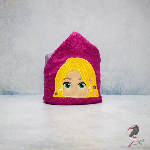 Long Haired Princess Hooded Bath Towel