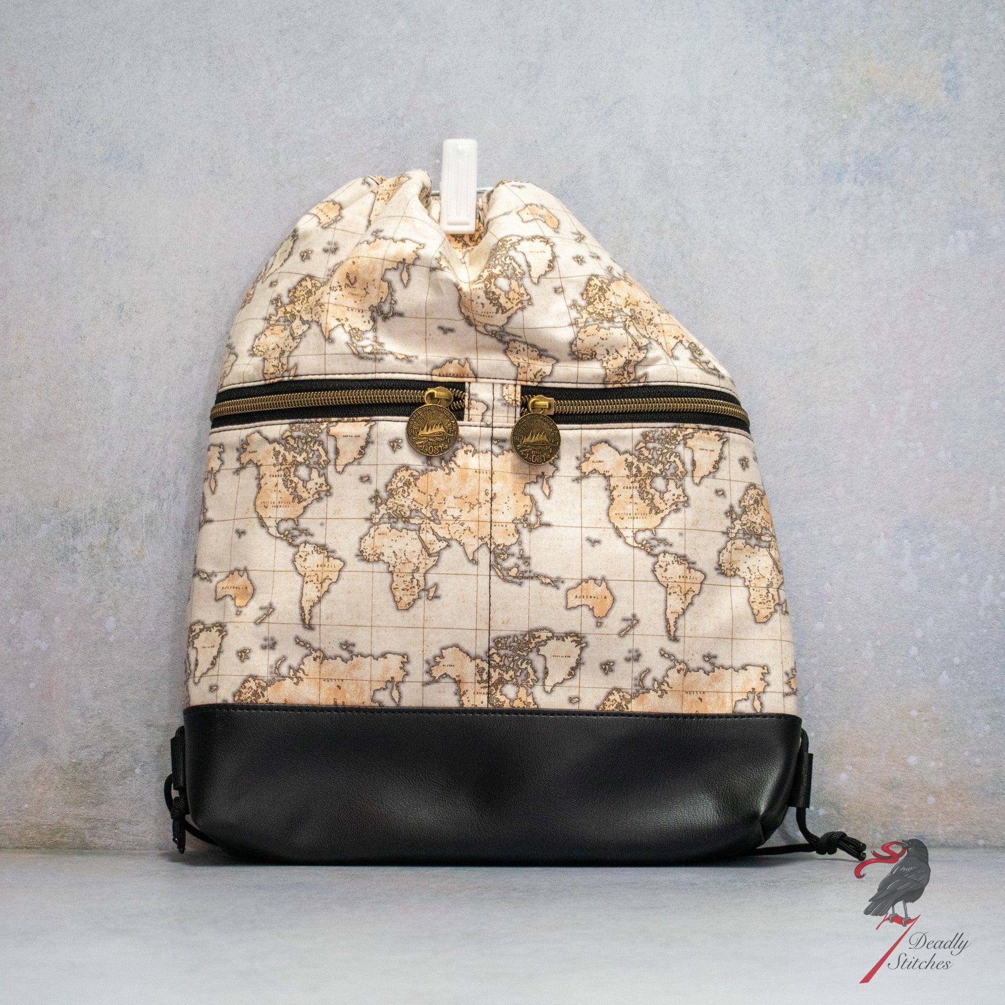 World Map Begonia Backpack