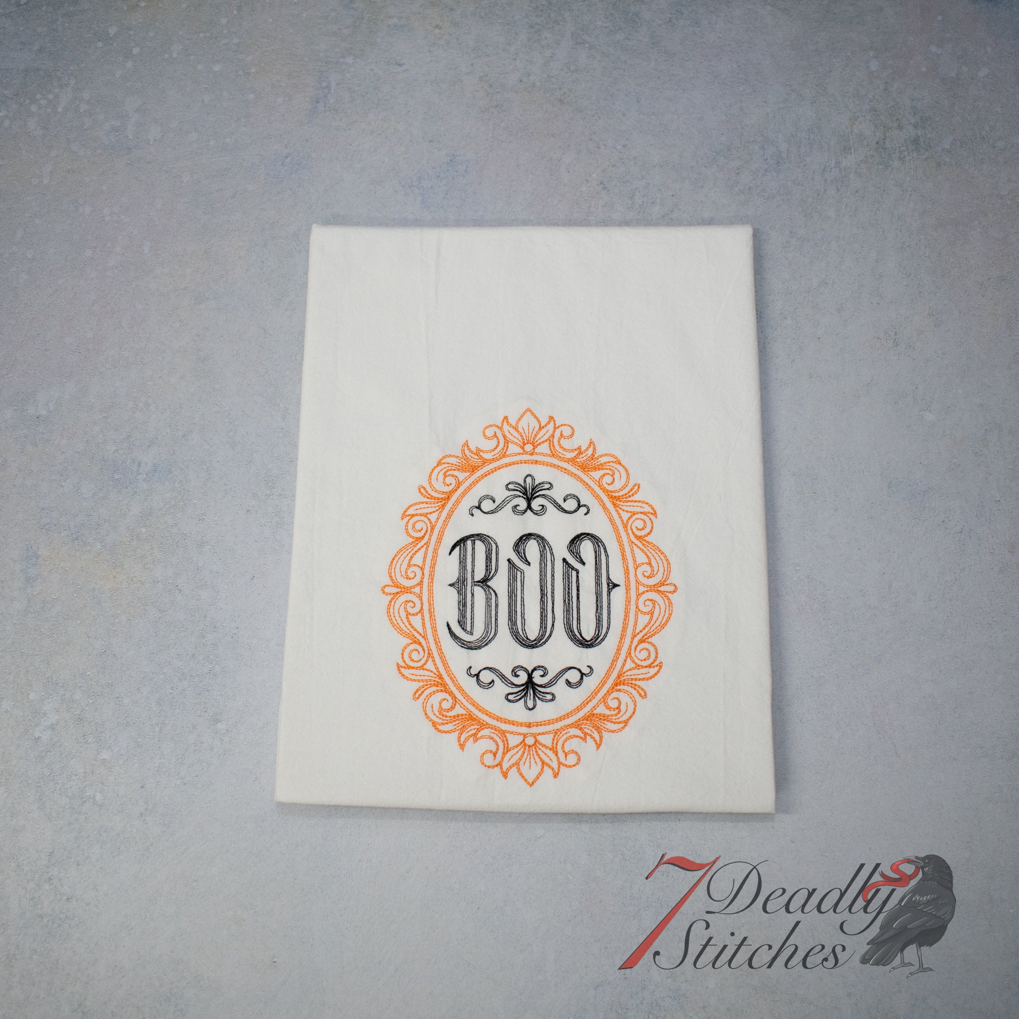 Boo-Tiful Halloween Boo Cameo Flour Sack Dish Towel