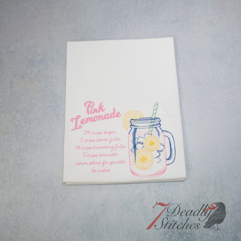 Pink Lemonade Recipe Flour Sack Towel