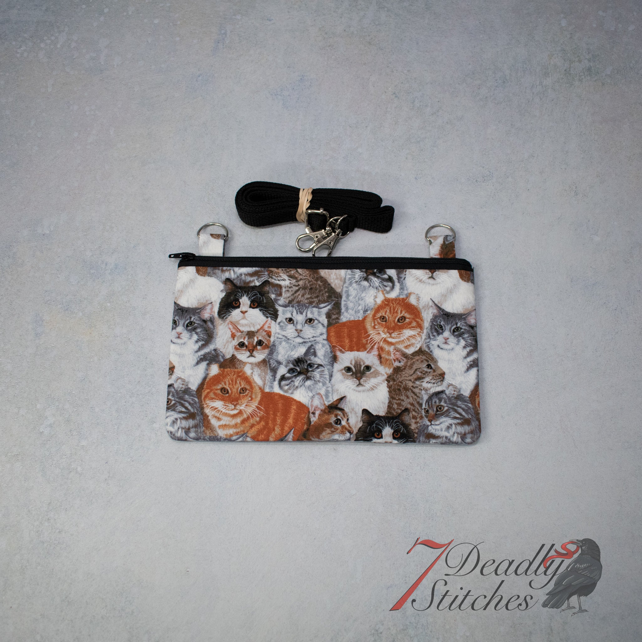 Cats on Grey Simple Crossbody